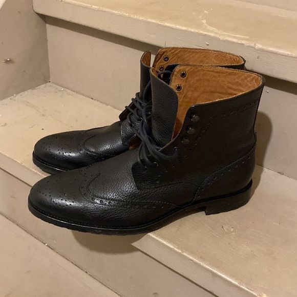 Saks Fifth Avenue Benji Leather Boots Size 8 US Black - Picture 3 of 6